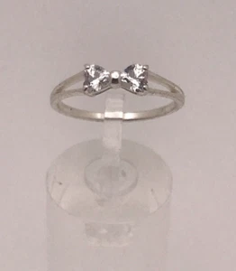 Anillo de corbata de piedra en forma de corazón de ley vintage talla 7 plata esterlina - Imagen 1 de 4