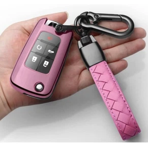 🆕🚗  Chevrolet Key Fob Cover Shell Case Pink Full Protect Mirror Metallic - Picture 1 of 9