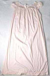 Vtg Smocked Womens Summer Cotton 70s Pink Nightgown Babydoll Style - Picture 1 of 8