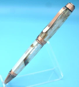 Zigarre Twist Pen insgesamt antike Kupferoberfläche + gebräunte Abalone Schale MOP - Bild 1 von 21