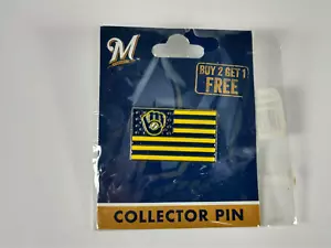 Milwaukee Brewers Hat Lapel Pin MLB Flag Glove Logo - Picture 1 of 3