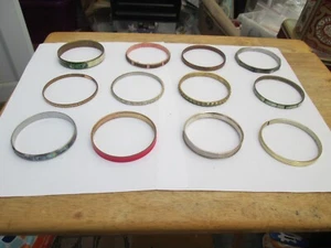 12 MULTICOLOURED METAL BANGLES - Picture 1 of 8