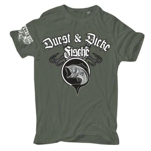 T-Shirt Angler Motiv Durst und Dicke Fische S bis 8XL angeln fische petri heil  - Bild 1 von 9