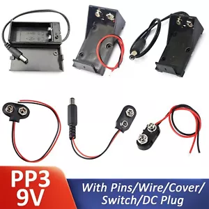 Quality 9V PP3 Battery Holder Box PCB Connector Open or Enclosed with Switch - Picture 1 of 20