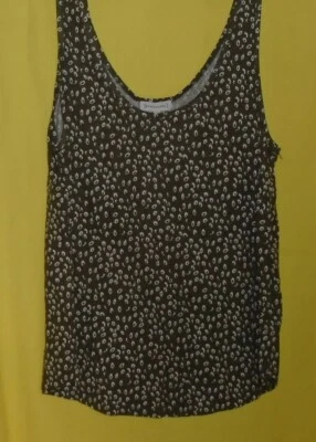 Warehouse Dotty Seed Scoop Vest khaki green black cami top Size 12 New Tags BNWT - Image 1 of 4