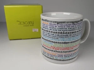 Taza de arte firmada por Kenneth Grooms 1982 vintage colección Toscana 101 música 2743 - Imagen 1 de 9