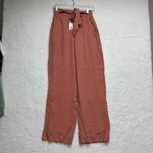 Thread & Supply Brick Dust Wide Leg Waist Tie Tencel Pants Size XXSmall  NWT - Picture 1 of 12