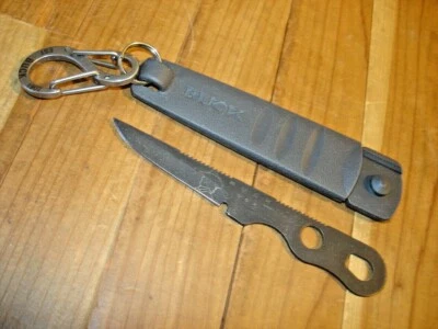 BUCK KNIVES USA 160 860 SMIDGEN 12C27M BLACK OXIDE ULTRALIGHT CAMP KNIFE SHEATH! - Image 1 of 4