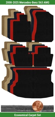 Juego de alfombrillas Velourtex personalizadas para Mercedes-Benz S63 AMG '08-25 (5 piezas) #YDM Foto 1 de 4