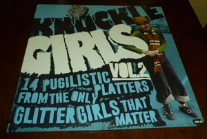KNUCKLE GIRLS VOL 2 33 RPM LP GLAM HARD ROCK TURQUOISE WAX ANGRY YOUNG WOMAN - Foto 1 di 4