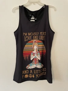 I'm Mostly Peace Love And Light And A Little Go Fukk Yourself Racer Tank Top - Bild 1 von 2