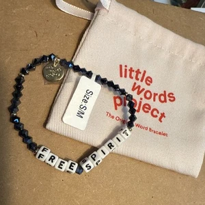 Little Words Project FREE SPIRIT Iridescent Black Bracelet Size S/M NWT - Picture 1 of 4