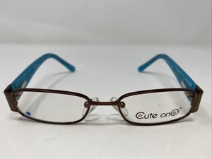Cute OnO OC109 Brown 46-16-125 Brown/Blue Full Rim Metal Eyeglasses Frame L374 - Picture 1 of 8