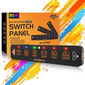 AUXBEAM AS-R60 6 Gang Switch Panel Automatic Dimmable Toggle/Momentary/Pulsed - Picture 1 of 12