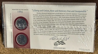 2007 - P &D - From the 50 State Quarters 1st Day Minted Collection- North Dakota - Image 1 of 2
