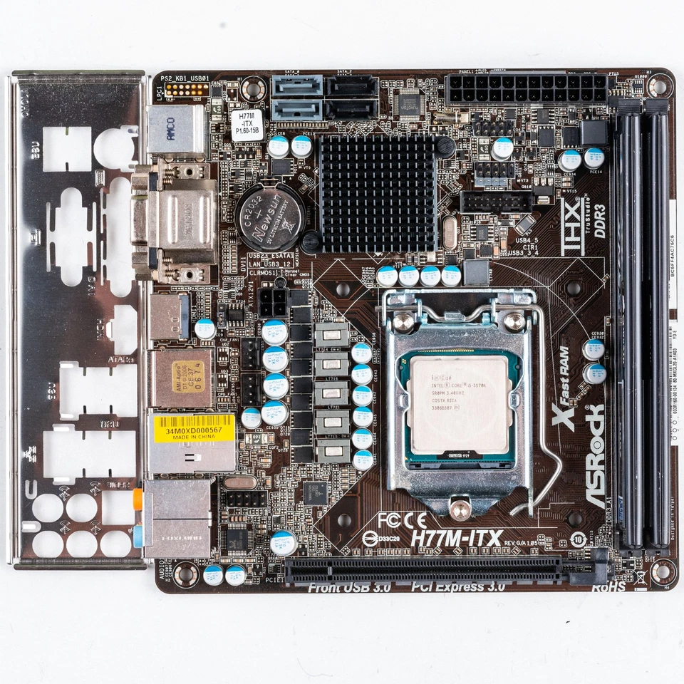 ASRock H77M-ITX LGA1155 Mini ITX scheda madre Intel i5-3570K 8 GB DDR3 - Immagine 1 di 4