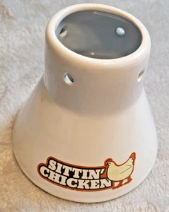 Sittin’ Chicken Ceramic Roaster Steamer w/ Recipe Sheet BBQ Grill Oven Beer Can - Picture 1 of 11