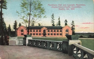 AYPE SEATTLE WA ALASKA YUKON PACIFIC EXPO 1909 MACHINERY HALL POSTCARD 091325 U - Picture 1 of 2
