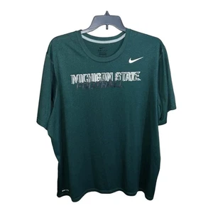 Nike Dri-Fit Shirt Men’s Size XXL Green White Michigan State Football - Picture 1 of 8