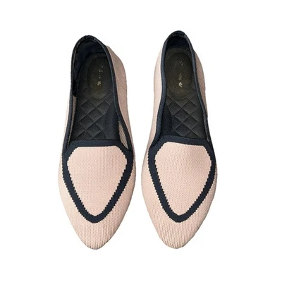 Birdies Mujer Mirlo Rosa Gris Sin Cordones Tela Tejido Zapatos Talla 8.5 Planos Foto 1 de 4