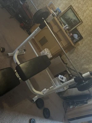 Bench/Squat Rack W/ Weights 200+lbs  Of 1 Inch Plates.  - Image 1 of 3