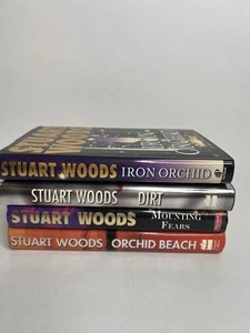 Lot of 4 Stuart Woods Hardback Books Book Holly Barker Iron Orchid Beach Dirt - Picture 1 of 4