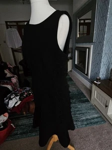 Ladies Black Dress - Size 12 - BNWT- Red Herring - Lace Design On Sides - Picture 1 of 12