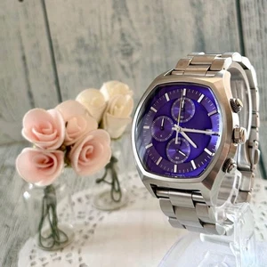 Paul Smith Tonneau Watch Purple Tone Chronograph Rare Used - Picture 1 of 4