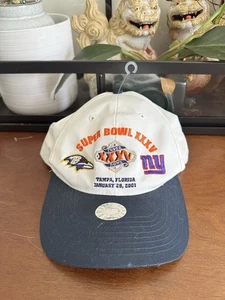 Vintage 2001 Super Bowl XXXV Ravens vs. Giants Snapback Twins Enterprise Nuovo con etichette - Foto 1 di 6