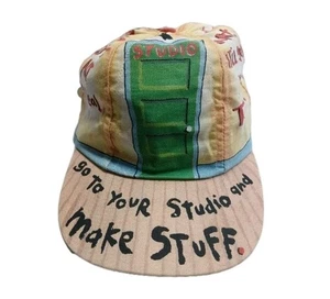 Vintage 90s Fred Babb Go To Your Studio Art To Wear Relaxed Cotton Strapback Hat - Picture 1 of 11