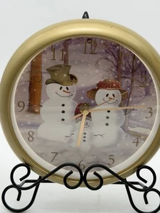 Musical Snowman Clock Christmas Carol Wall Clock Feldstein & Associates Works! - Picture 1 of 9