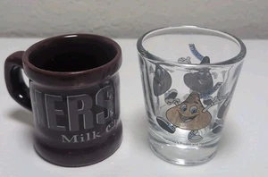 Vintage Hershey Shot Glass Lot Of 2 S27 - Picture 1 of 3