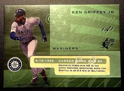 Ken Griffey Jr 2008 SPx American Hero 1/1 #KG50 Mariners HOF 1 of 1 - Image 1 of 2