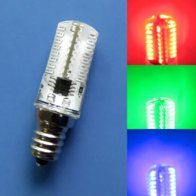 10pcs E12 Candelabra C7 LED Light Bulb Lamp Red/Blue/Green 2.5W 64 3014 SMD 110V - Image 1 of 4