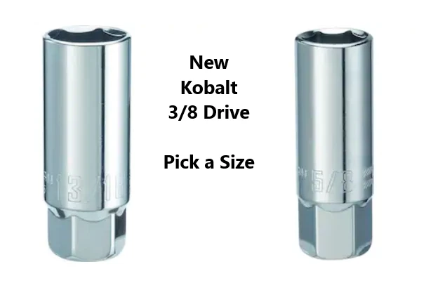 New...Kobalt Standard (SAE) 3/8-in Drive 6-point Spark Plug Socket - Pick a Size - Image 1 of 1