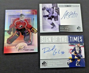 3 NASHVILLE PREDATORS Autograph Brian Finley Scott Hartnell David Gosselin Cards