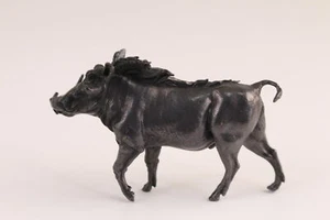 Chinese bronze wild boar mini statue figure collection lucky gift table decor - Picture 1 of 8