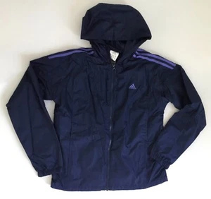 Adidas Women’s Full Zip ClimaProof Windbreaker Jacket Blue Indigo Purple Size M - Picture 1 of 10