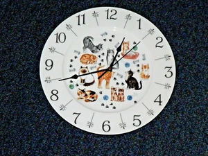 Reloj de pared de cerámica grande diseño para gatos (chintz) 10,5" - caja de regalo - Imagen 1 de 3