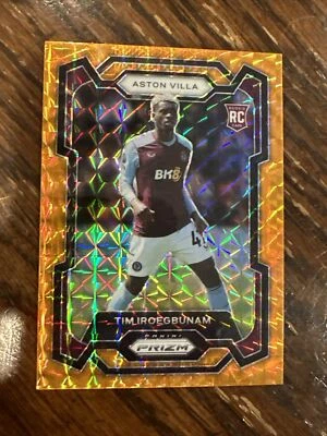 2023-24 Prizm Premier League Tim Iroegbunam Orange Mosaic Prizm RC Aston Villa - Image 1 of 2