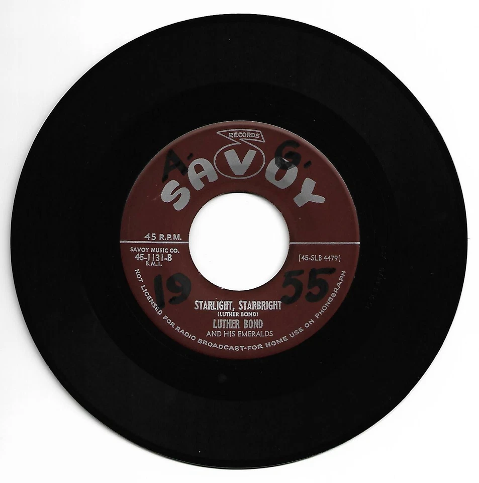 R & B 45 LUTHER BOND/EMERALDS STARLIGHT, STARBRIGHT ON SAVOY VG ORIGIAL - Image 1 of 1