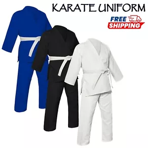 Traditional Karate gi Martial Arts Karate Wear Uniform with FREE WHITE BELT - Picture 1 of 20
