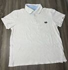Vilebrequin Polo Shirt Mens XL White Terry Cloth Short Sleeve Stretch Logo