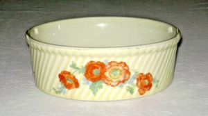 Vintage 1940's Hall China Orange Poppy Pattern French Baker Casserole Dish - Picture 1 of 6