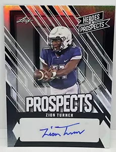 2024 Leaf Heroes & Prospects Zion Turner #AP-ZT2 Prospects Silver Auto /75 NCAA - Picture 1 of 2