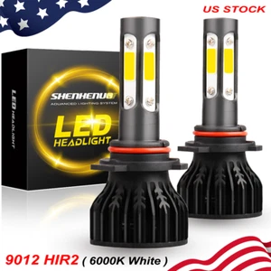 9012 HIR2 LED Headlight High Low Beam 2x Bulbs Kit for GMC Sierra 1500 2014 2015 - Picture 1 of 12