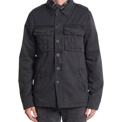 Indigo Star Мужская новый с ярлыками серый военного поля куртка w нашивка карман размер S - Изображение 1 из 4