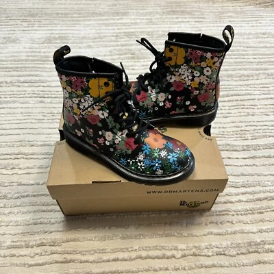 Dr Martens Floral Boots Womens US 5 Black Floral Mash Up 1460 BRAND NEW - Image 1 of 4