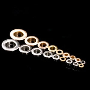 Solid Brass Eyelets Flat with Washer 4mm 4.5mm 5mm 6mm 8mm 10mm 12mm 14mm 15mm - Picture 1 of 6