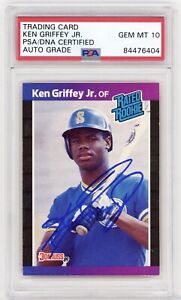 Ken Griffey Jr. Signed 1988 Donruss Rated Rookie #33 PSA/DNA 10 Seattle Mariners